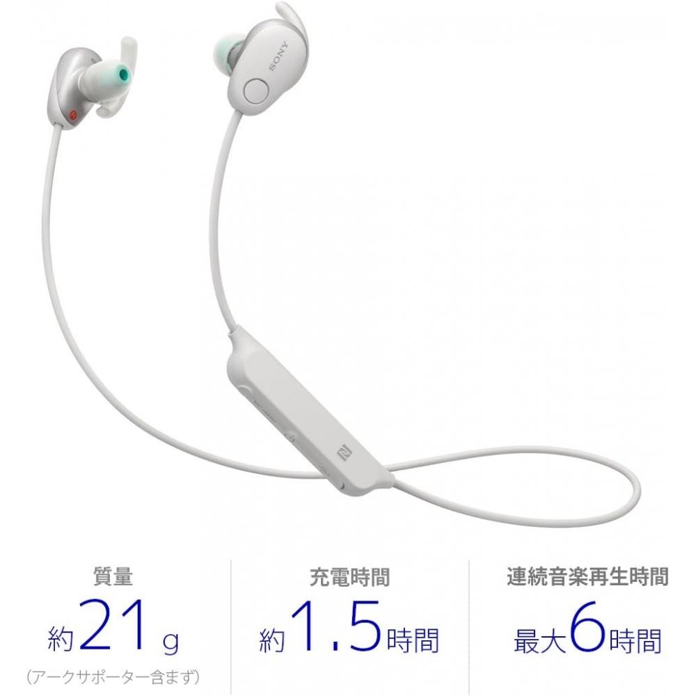 Sony Kabelloses Stereo-Headset mit Geräuschunterdrückung Wi Sp600n Mit Amazon Alexa Mit Mikrofon Wi Sp600n Wm Einzelartikel Weiß