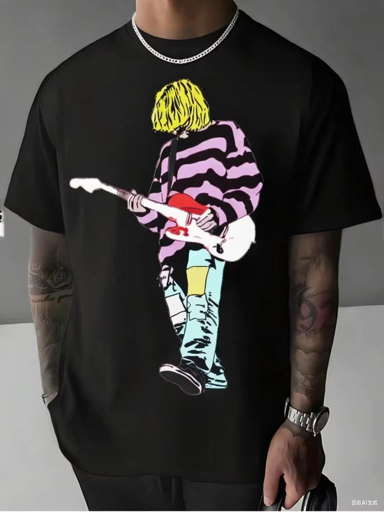 Kurt Cobain T Shirts Stylish Versatile Men Women Harajuku Short Sleeve Fashion Cotton Vintage Streetwear Amusing Unisex Tops