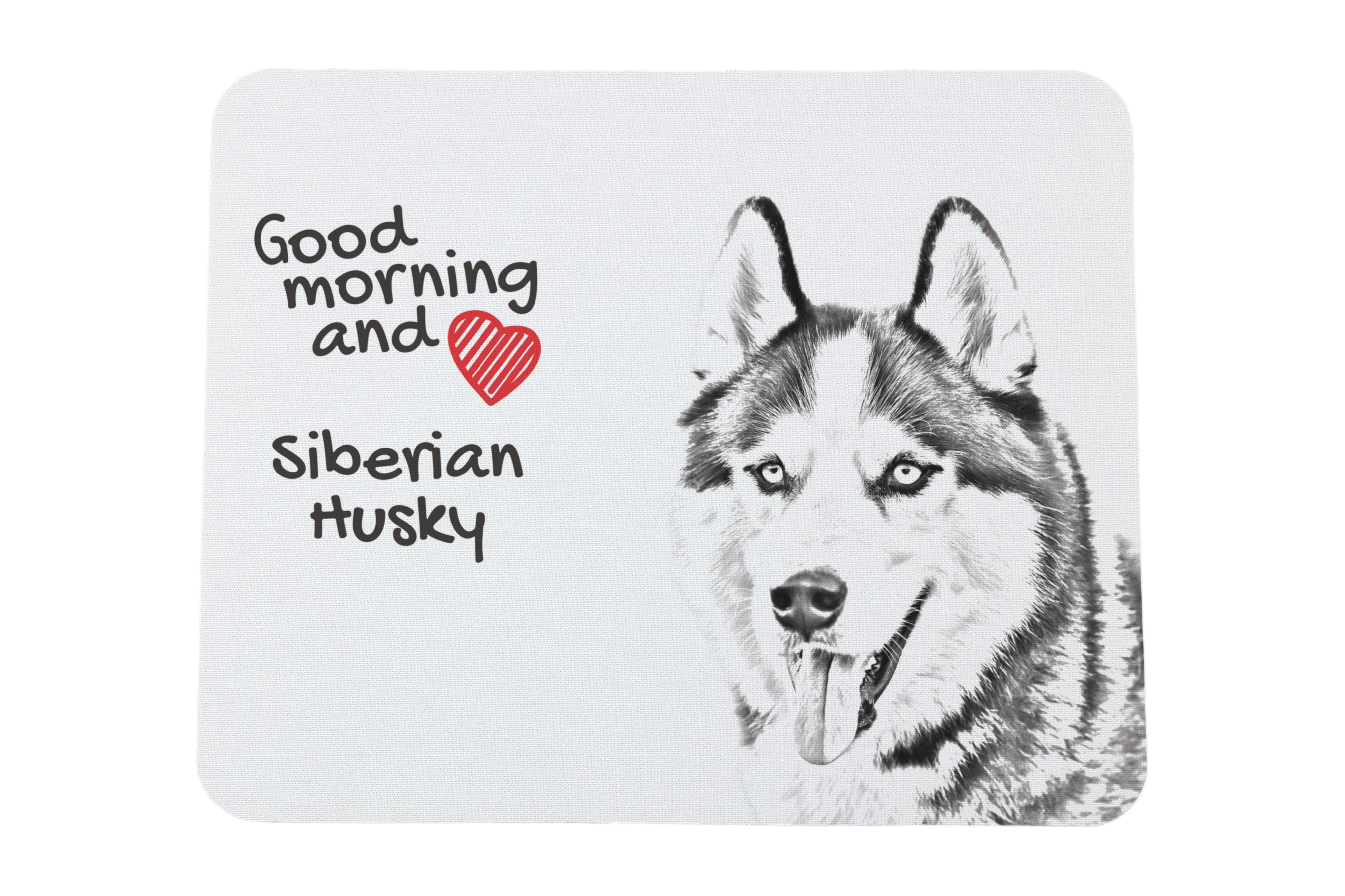 

Siberian Husky, Chukcha - mouse pad with print, personalized dog-themed mouse pad, unique gadget for an office worker by Art-Dog brand білий