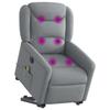 VidaXL Electric Massage Recliner Light Grey Fabric 3303224