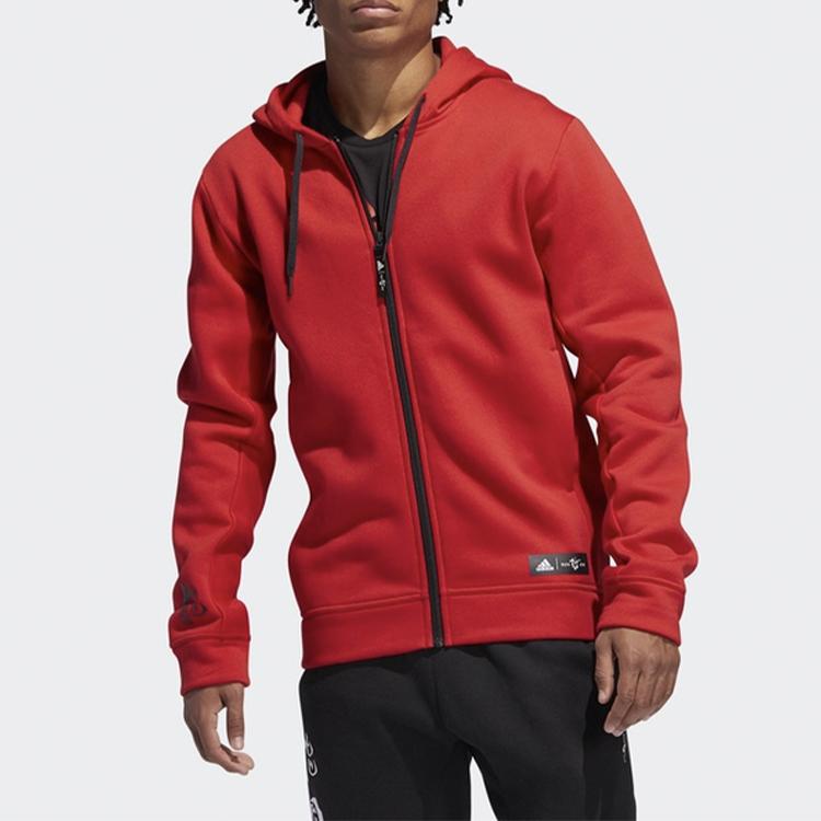 adidas Rose FZ Hooded Basketball Jacket Men Red EA3395