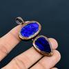 Blue Sapphire Pendant, Handmade Gemstone Pendant,  Copper Electroformed Pendant Antique Jewelry, For Engagement Gift