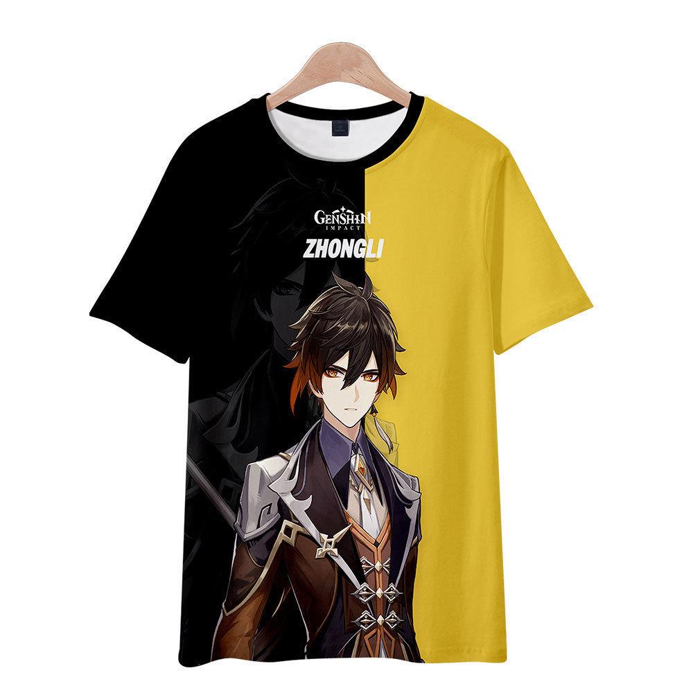 Yuanshen Project Short T Men's Genshin Impact Peripheral Short Sleeve T-shirt Men's Women's T-shirt