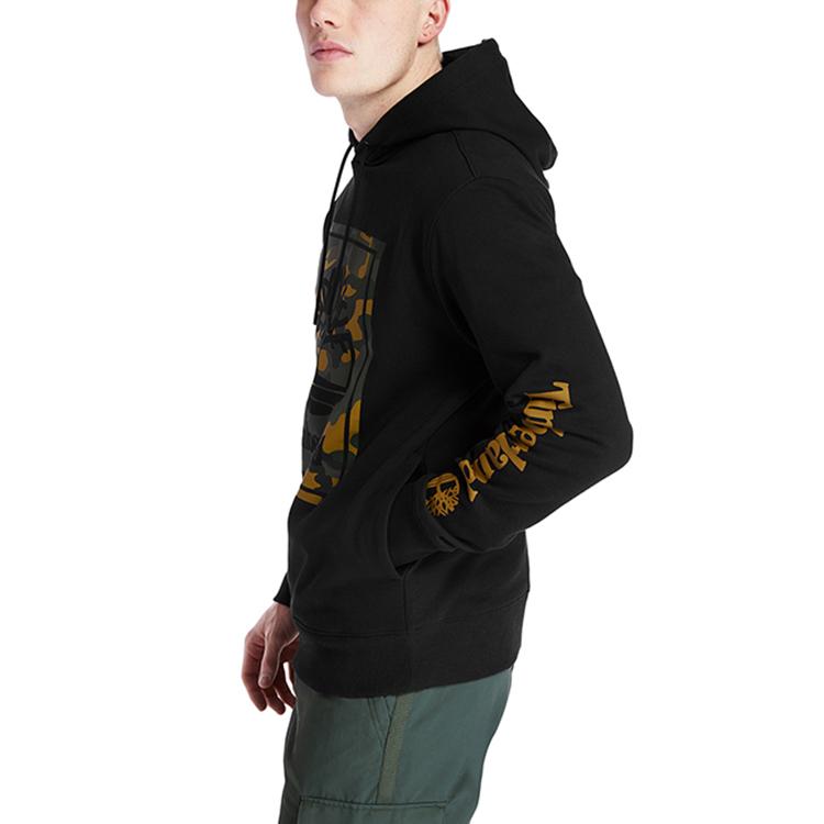 Timberland Camouflage Print Casual Fleece Hoodie Men Hoodies Black A2CN5-001