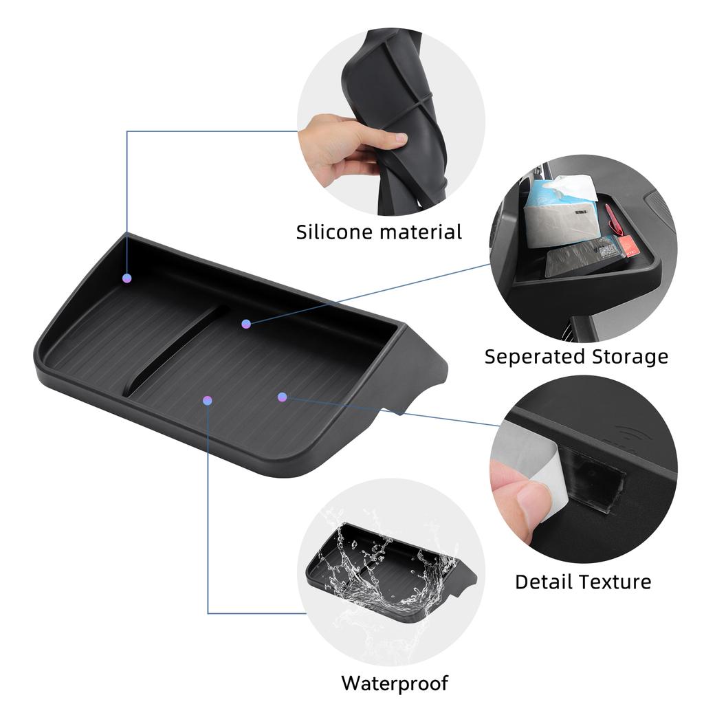 Smabee Left Drive for Xpeng MONA M03 2024-2026 Car Dashboard Storage Tray Display Screen Rear Box Organizer Accessories Silicone