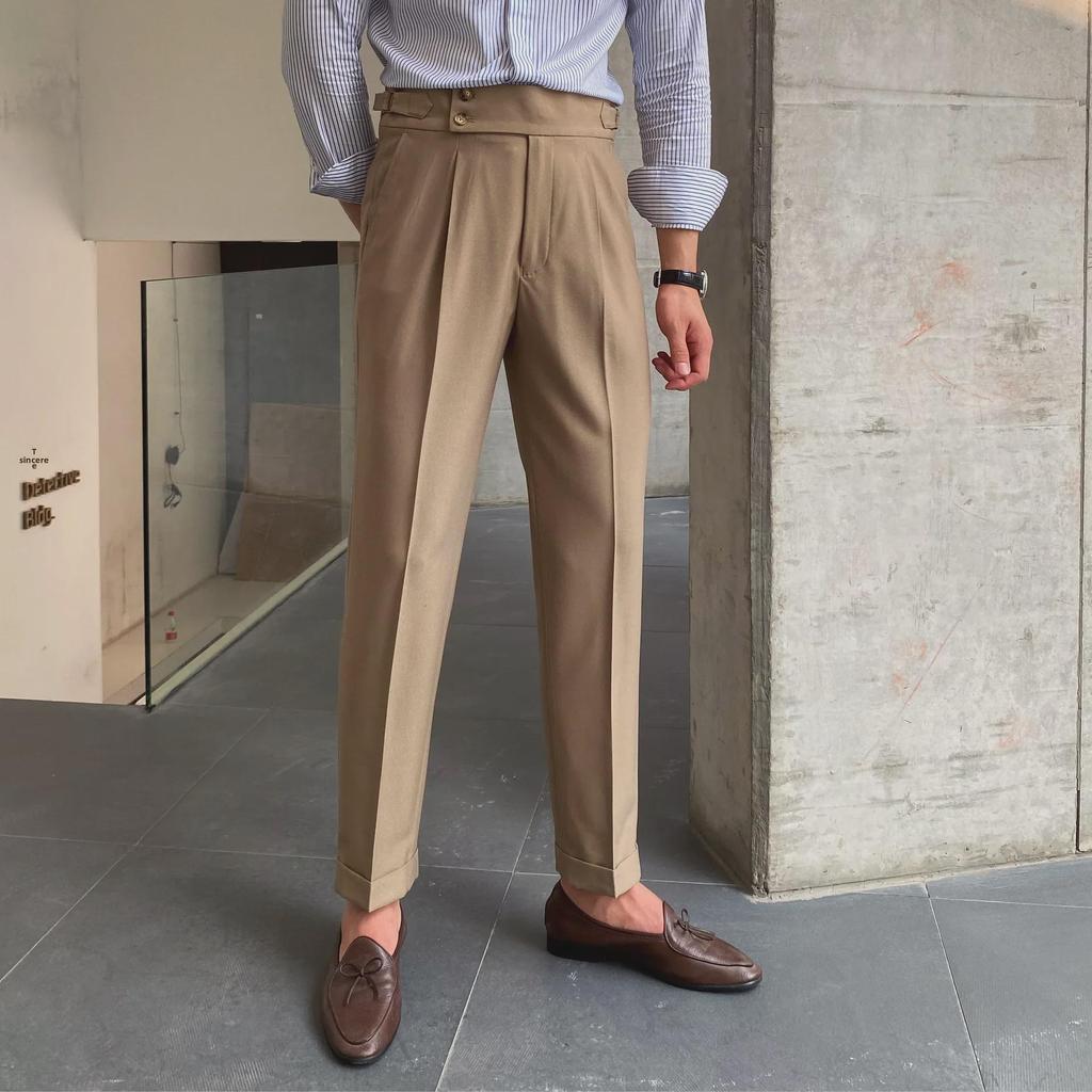2024 Herren High Waist Naples Drape Straight Hose - Herbst Casual Trend