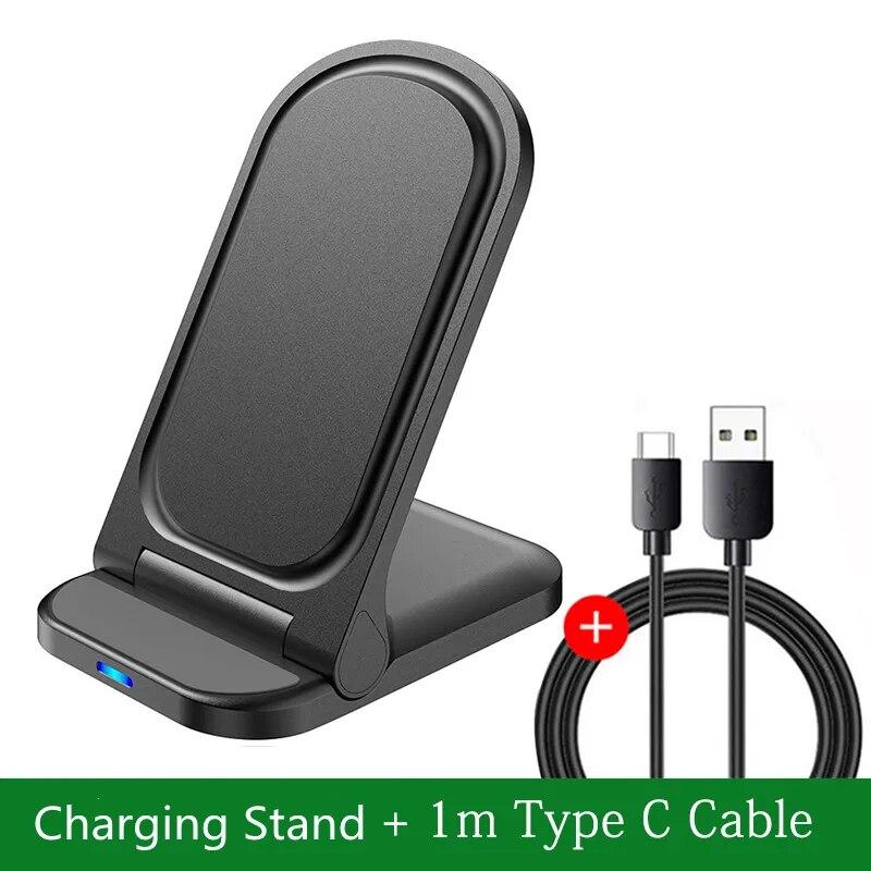 Foldable Wireless Charger Stand Pad Desktop Phone Chargers Holder Induction Fast Charging Station Dock for iPhone Samsung Xiaomi