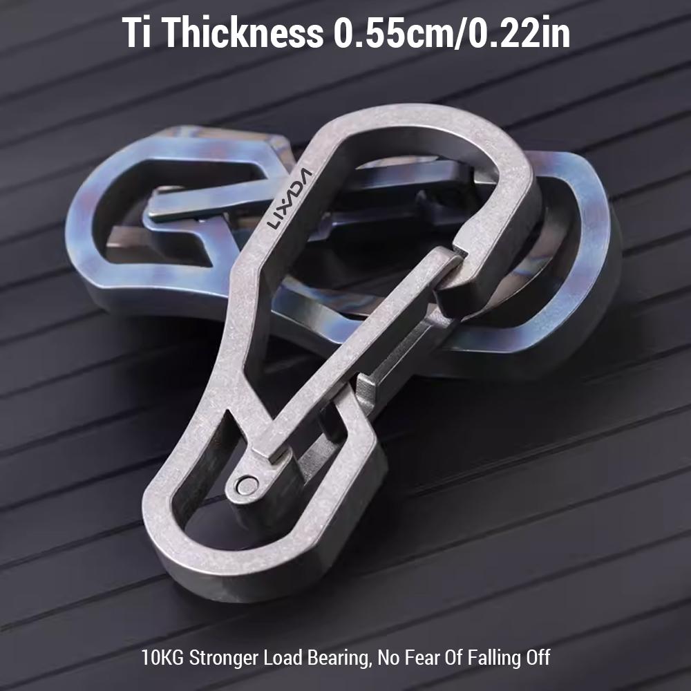Key Carabiner Quick Release Small Outdoor Climbing Carabiner Clip for Keys Ti Alloy TC4 Load Bea  10KG 5mm Thickness Key   Carabiner