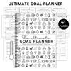 Undated Ultimate Goal Planner Notebook, Daily Weekly Monthly Yearly Quarterly Goal Setting Kit Goal Progress Tracker