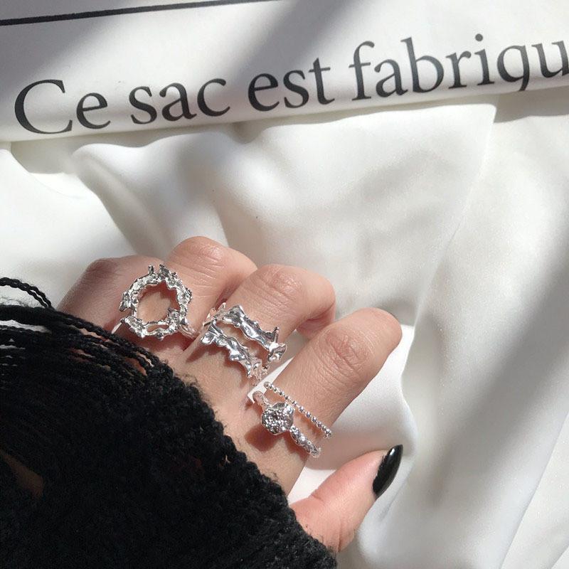 Stylish Copper Geometric Ring For Women With Adjustable Open Design And Trendy Elements