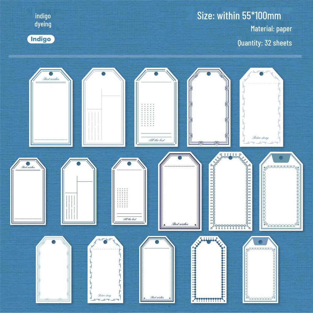 RetroStory Handwritten Memo Paper - 32-Sheet Creative Tag Series for Retro Decorations
