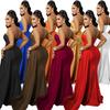 One-Shoulder Solid Color Fashion Bodycon Long Party Dress for Women