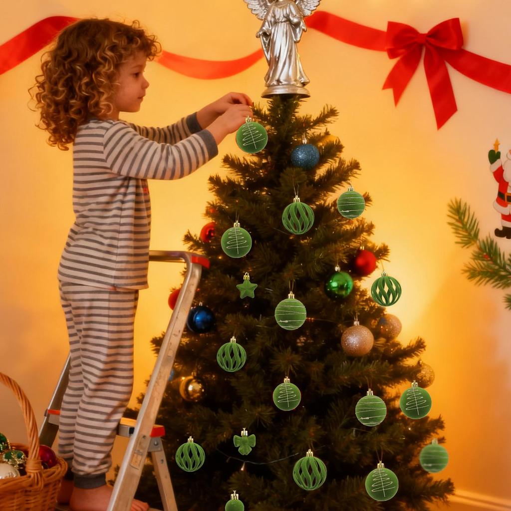 Shatterproof Christmas Ball Ornaments Set 35 Pieces Winter Holiday Decoration Pendants Shatterproof Christmas Decorations For