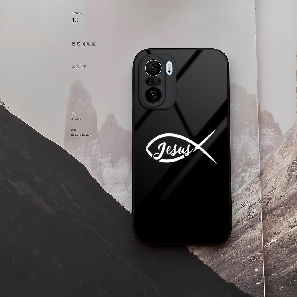 Fish Symbol Jesus Christ Christian Phone Case Tempered Glass For Xiaomi 15 14 12 Lite Pro 13 11t Lite POCO M6 M5 X6 X5 X3 F5 F6