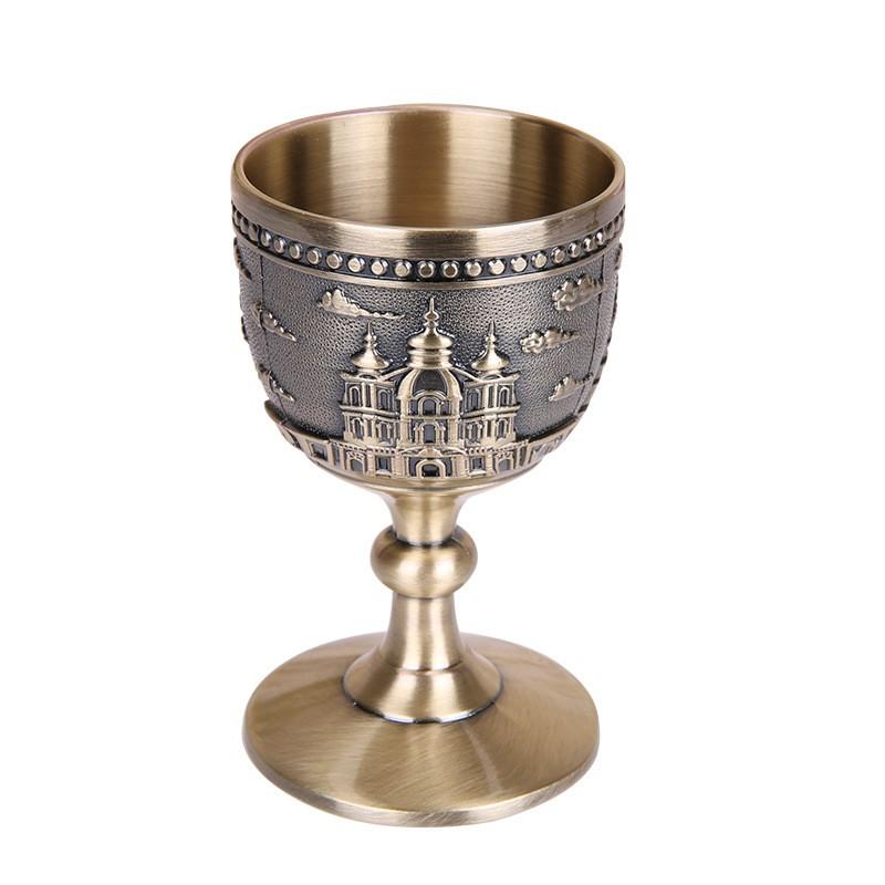 Zinc Alloy Vintage Drinking Cup Baijiu Whiskey Vodka Small Shot Glass Home Bar Decorative Spirit