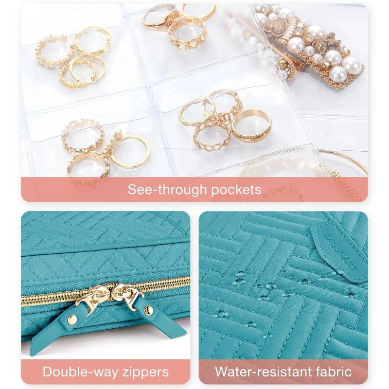 1 Stück Schmuck Reise Organizer Etui Transparentes Schmuckaufbewahrungsbuch Ringbuchtasche für Halsketten Ohrringe Ringe Armbänder