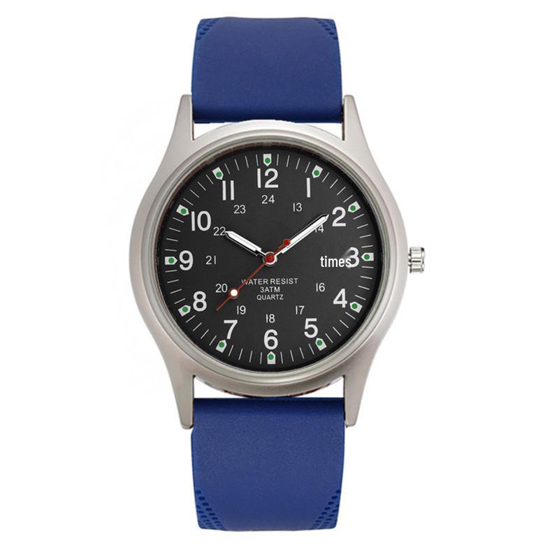 Men's Casual Silicone Band Sports Quartz Watch with Date Display