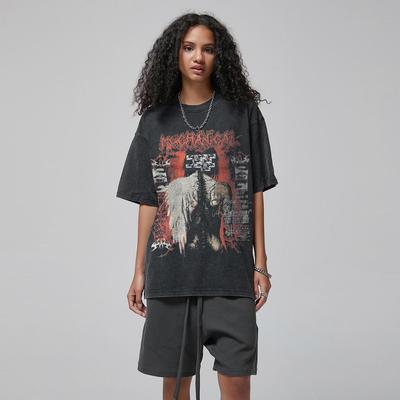 Streetwear Darkly Graphic T-Shirt Βαμβακερό πλυμένο μαύρο μπλουζάκι Unisex μπλουζάκια καλοκαιρινά κοντομάνικα μπλουζάκια