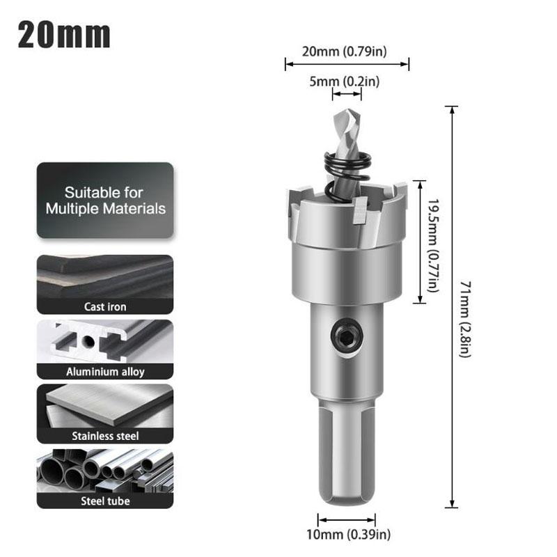 Carbide Tip Drill Bit Hole Saw 15-100mm Drill Bit Hole Saw Cutter For Stainless Steel Metal Alloy Drilling