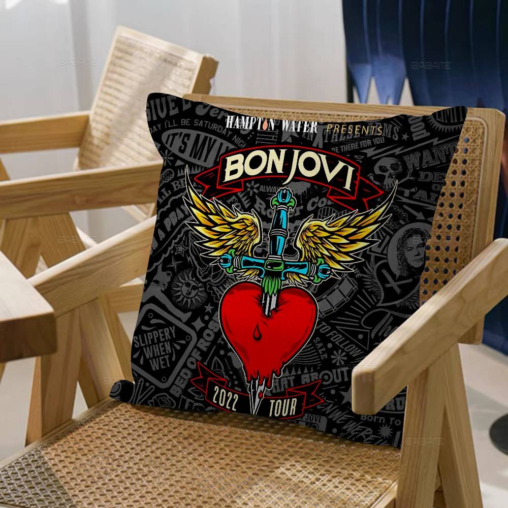 classic vintage B-BON J-JOVI BAND Maple Design Cushion Cover Happy Autumn Harvest decor Holiday Decorati Pillow Cover