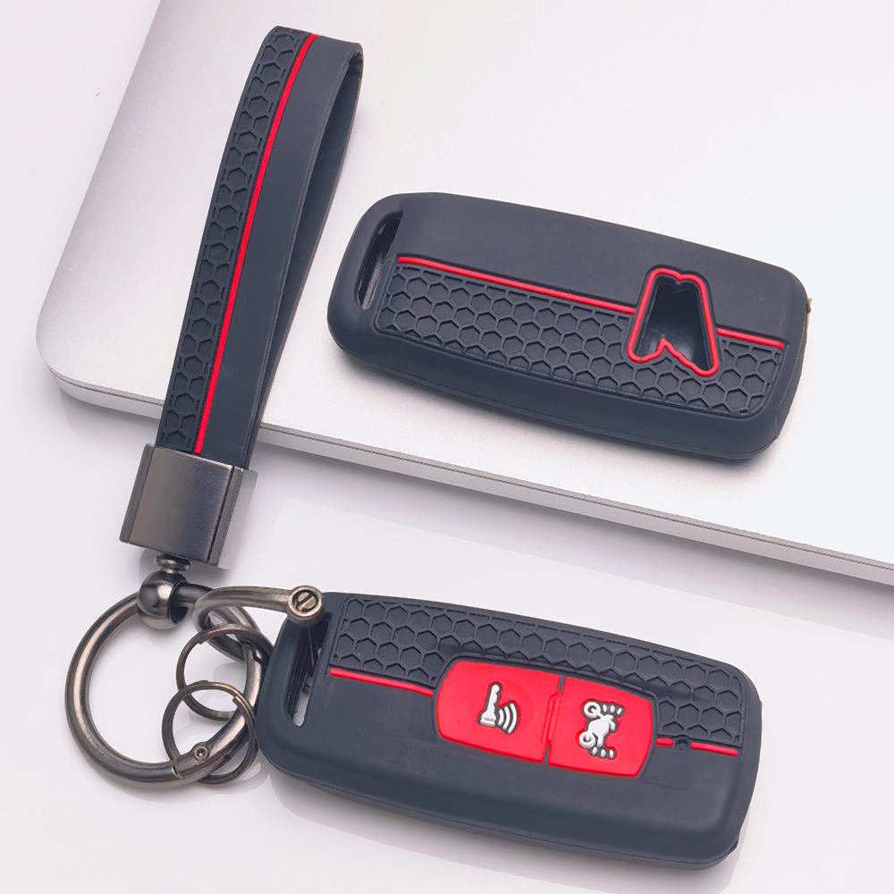 Soft Silicone Remote Key Case for Honda PCX125 PCX150 PCX160 ADV150 Vario Click125 with Keychain Honeycomb Texture Shockproof Key Shell Accessory