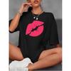 Western Style Fashion Casual Loose Round Neck Print Short Sleeve T-shirt Top Loose Printed T-shirt