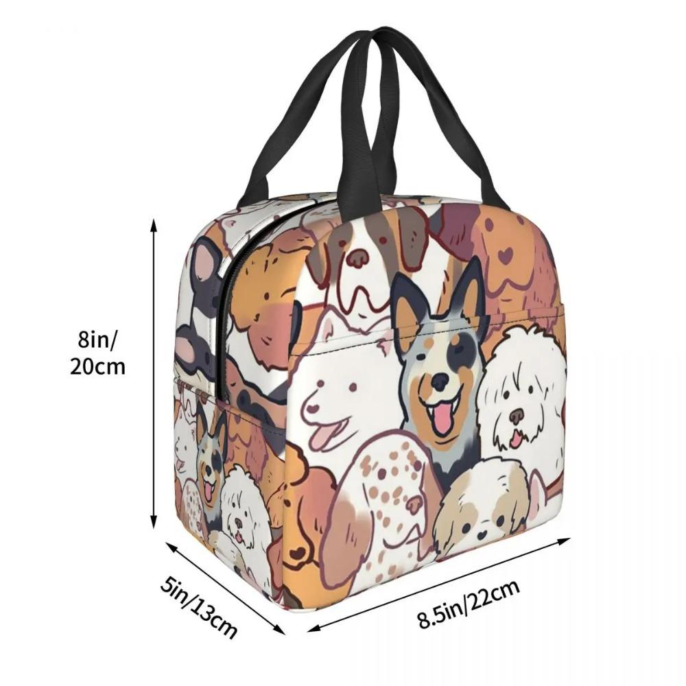 Cute Various Small Dog Animals Insulated Lunch Bag for Kids School Cooler Thermal Food Box Tote Portable Lunch Boxes Container