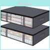 Bed Bottom Storage Bag With Transparent For Bedroom Closet Organization
