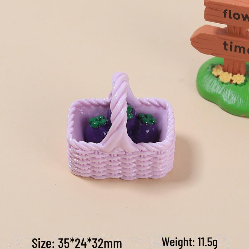 Agrafă de păr din rășină cu desene animate multicolore 3D și cataramă pentru pantofi cu design de coș cu fructe