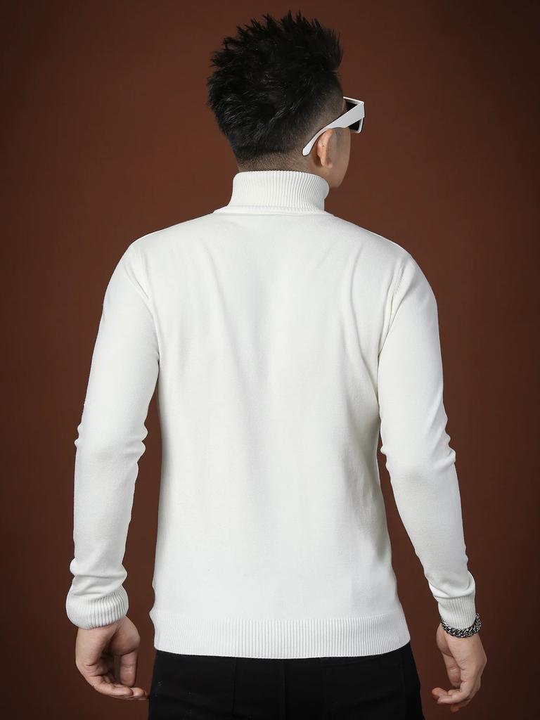 European Trendy Brand High-Neck Sweater for Men, Fashionable Letter-Print Knitwear, 2025 New Autumn Men's Base Layer Shirt
