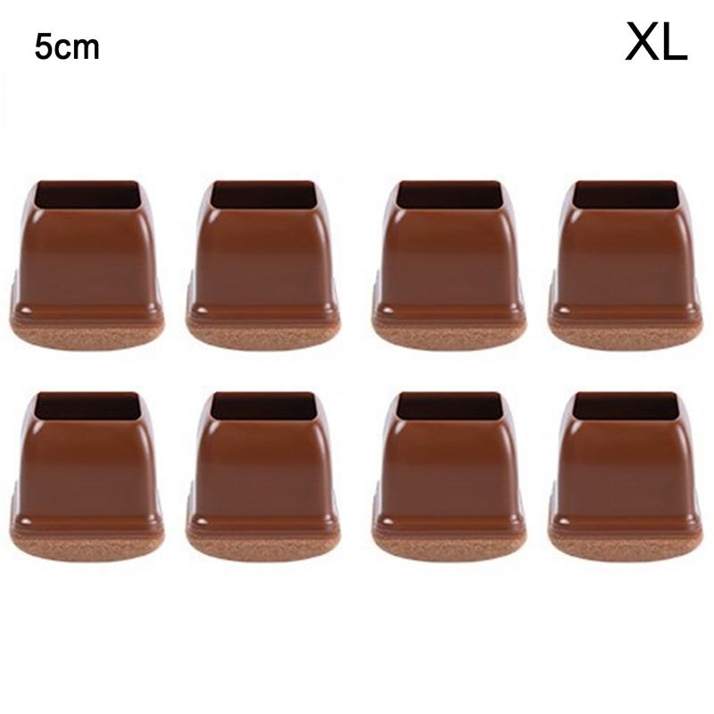 8pcs Chair Leg Covers Silicone Felt Bottom Anti-slip Table Legs Mats Elastic Soft Furniture Foot Protector Pads Floor Protection