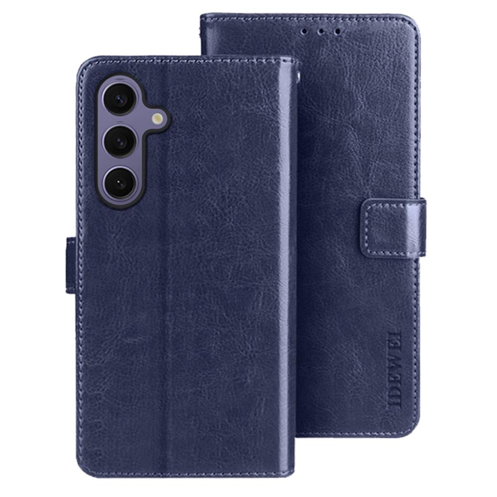 IDEWEI For Samsung Galaxy S25 Stand Case Crazy Horse Texture Leather Phone Cover