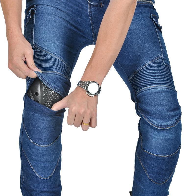 Men Women Motorcycle Protective Pants Anti-Fall Off-Road Riding Gear Elastic Slim Fit Casual Seasonal Cycling Trousers