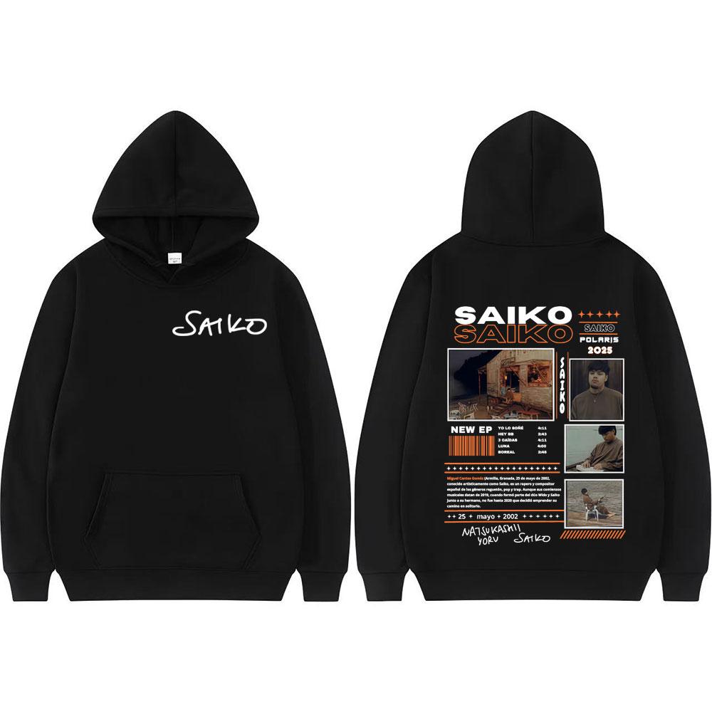 Rapper SAIKO POLARIS Album Tour 2025 Merch Hoodies Men's Clothing Oversized Hoodie Streetwear Gothic Long Sleeve Sweatshirt Tops
