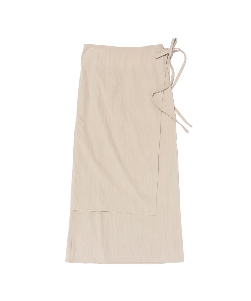 ROIDESROIS Wrap Nylon Long Skirt (Beige)