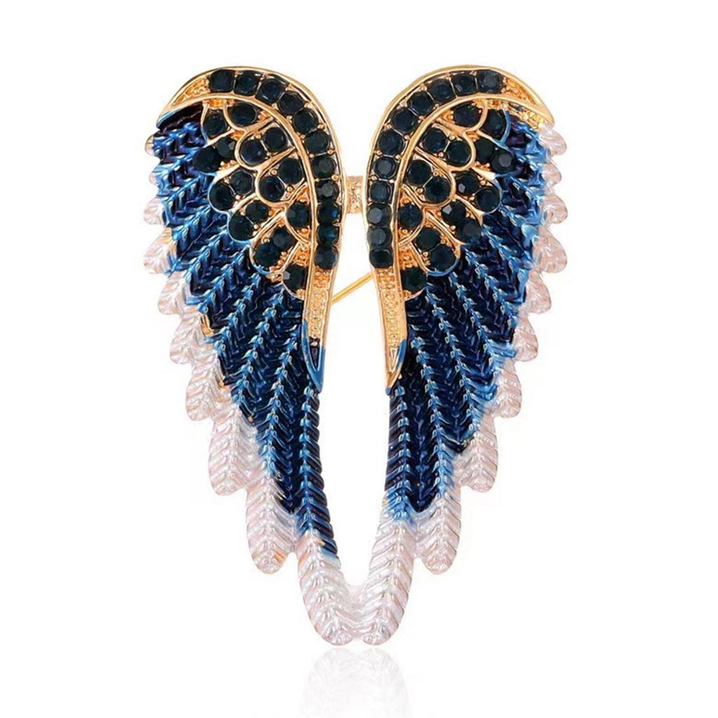 Set Of 4 Elegant Rhinestones Feather Brooch Unisex Angelic Wing Pins for Stylish Accessorizing Backpack Decorations