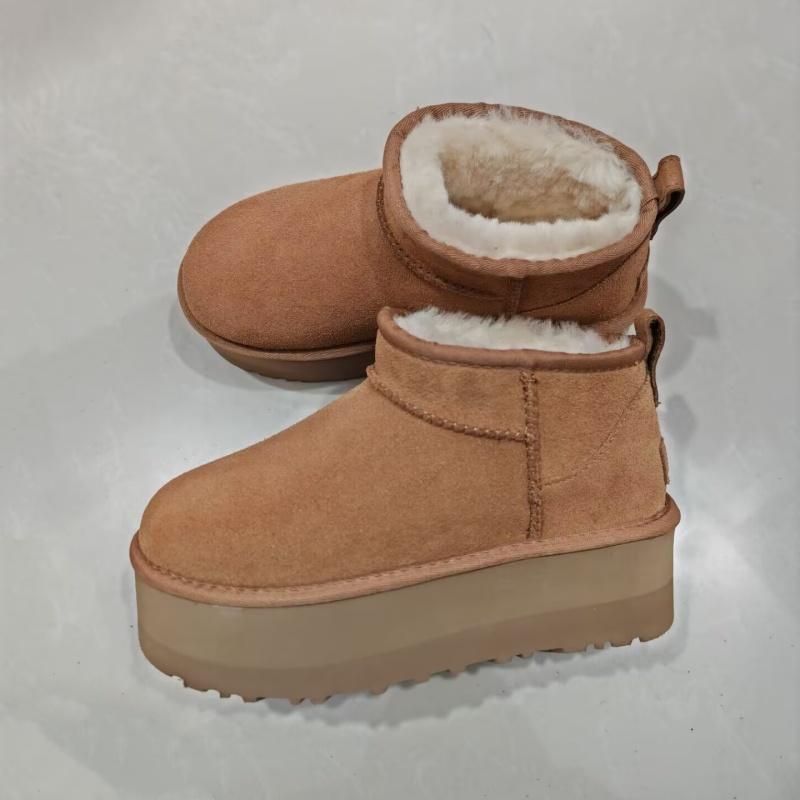 Fashion 2025 New Women Designer Winter Shoes Fur Lady High Heels Platform Snow Ankle Boots Classic Mini Luxury Botas Mujer Zapatos