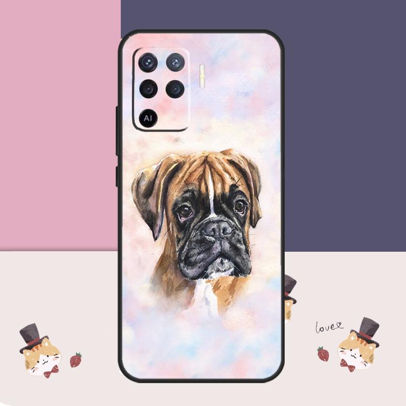 Boxer Dog Case For Oppo A76 A96 A16 A60 A98 A58 A78 A18 A38 A80 A40 A77 A57 A17 A74 A54 A94 A15 A5 Pro