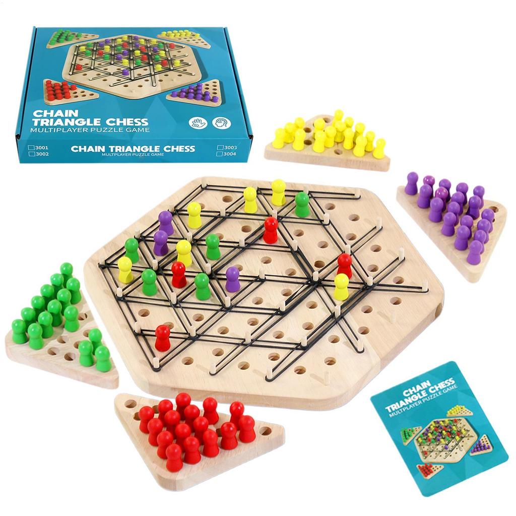 Chain Chess Game Geometry Desktop Game Family Interaction Exercise Thinking Toys Triangle Chess Desktop Game for Kids