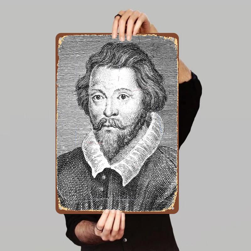 

Custom Vintage Metal Tin Painting European Portrait Wall Art Decor for Living Room Study Room 7.9x11.8In(20x30cm)