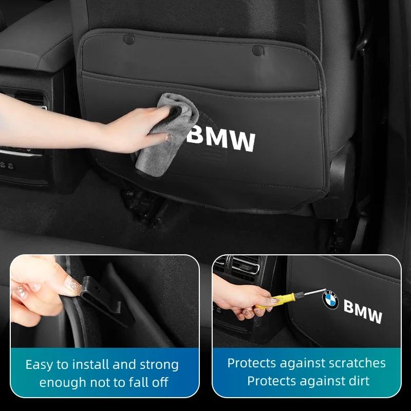 Car Sticker 2025 Hot Car Seat Back Protection Anti-Kick Pad Rear Seat Organizer Storage Bag For BMW M3 M4 X1 X3 X5 X7 E39 E46 E6