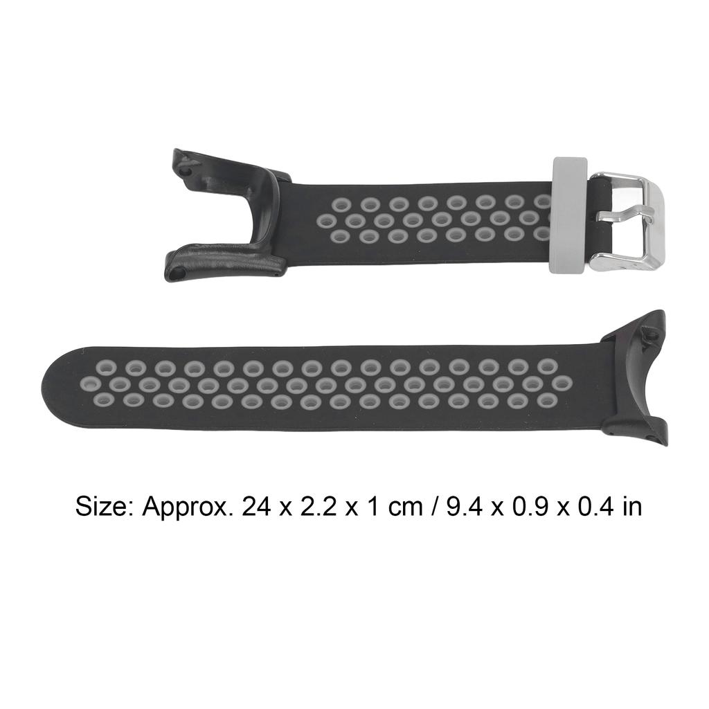 Silicone Quick Release Wristband Replacement Waterproof Accessory Silicone Watch Wristbands for SUUNTO AMBIT 1 Black Gray