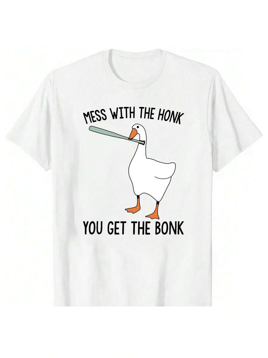 

Ferocious Goose Cartoon Printed Unisex s Short-Sleeved T-Shirt S