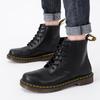 Loch offene Kante Perle Paar kurze Stiefel Stiefel Leder runde Spitze weiße Lokomotive Stiefel