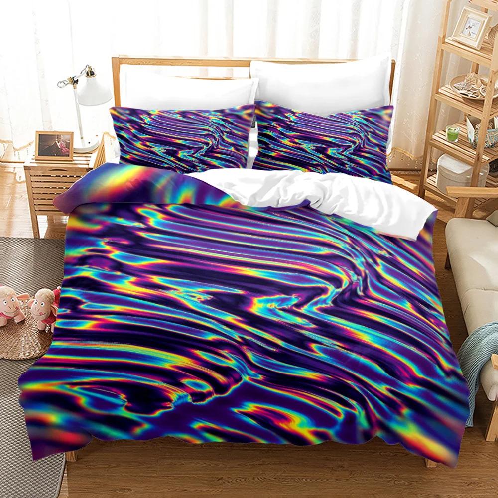3-teiliges einseitig bedrucktes Serie Buntes Muster Bettbezug Bettwäscheset Bequemes Atmungsaktives Laken Bettdecke Bequemes Bettwäscheset