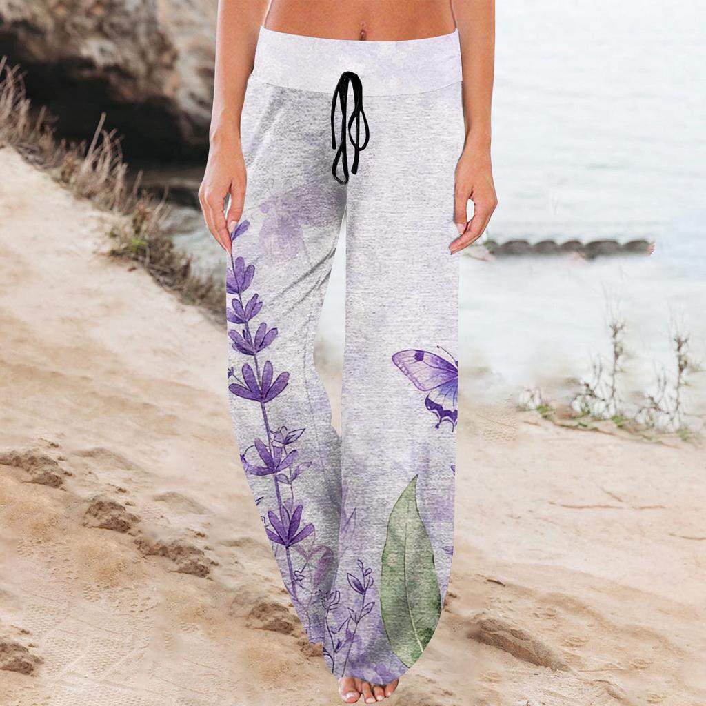Dames Mode Losse Pasvorm Trekkoord Elastische Taille Casual Geprinte Broek