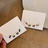 Cute and Small Bow Love Stud Earrings Set Women's Fashion Versatile Pearl Earrings New Trendy Earrings