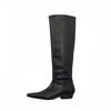 European and American Style Square Head Fashion and Thin Tall Knight Boots Long Boots Women's Retro Thick Heel Sleeve But Knee Cover Boots