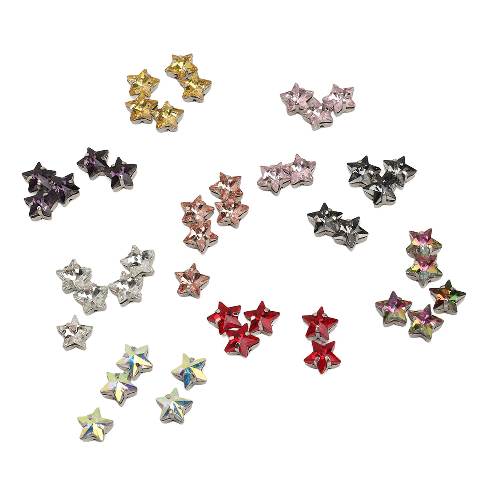

45Pcs Sew On Rhinestones 0.39in Diameter Elegant Assorted Colors Multi Purpose Glass Rhinestones for Clothing Bag Shoes