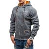 Stylish Men's Casual Solid Color Long Sleeve Zipper Hoodie Sweatshirt For Fall